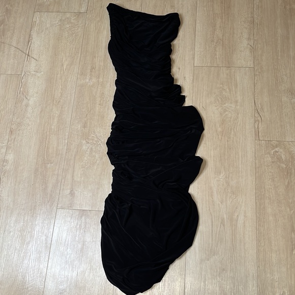 NORMA KAMALI Diana One-Shoulder Gown BLACK SIZE XS NEW - Picture 3 of 5